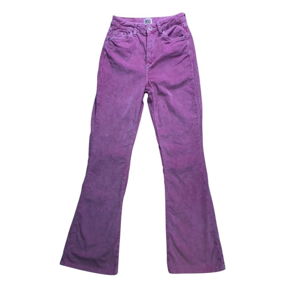 BDG Flare Corduroy Pants Women 26 Pink High Rise Urban‎ Outfitters T2K Retro